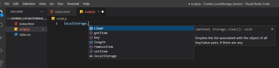 Browser Local Storage Methods